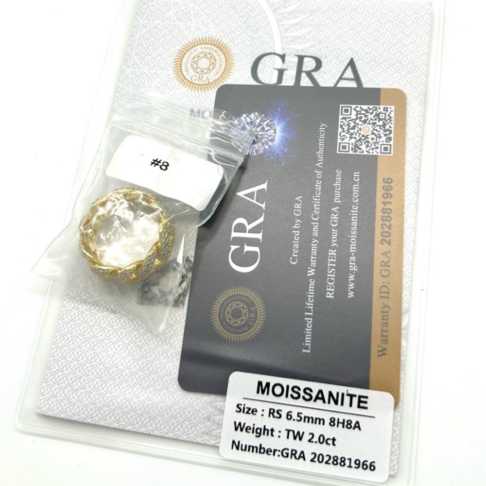 18k Gold Plated, 2.OCTW Moissanite Miami Cuban Ring - Picture 6 of 6